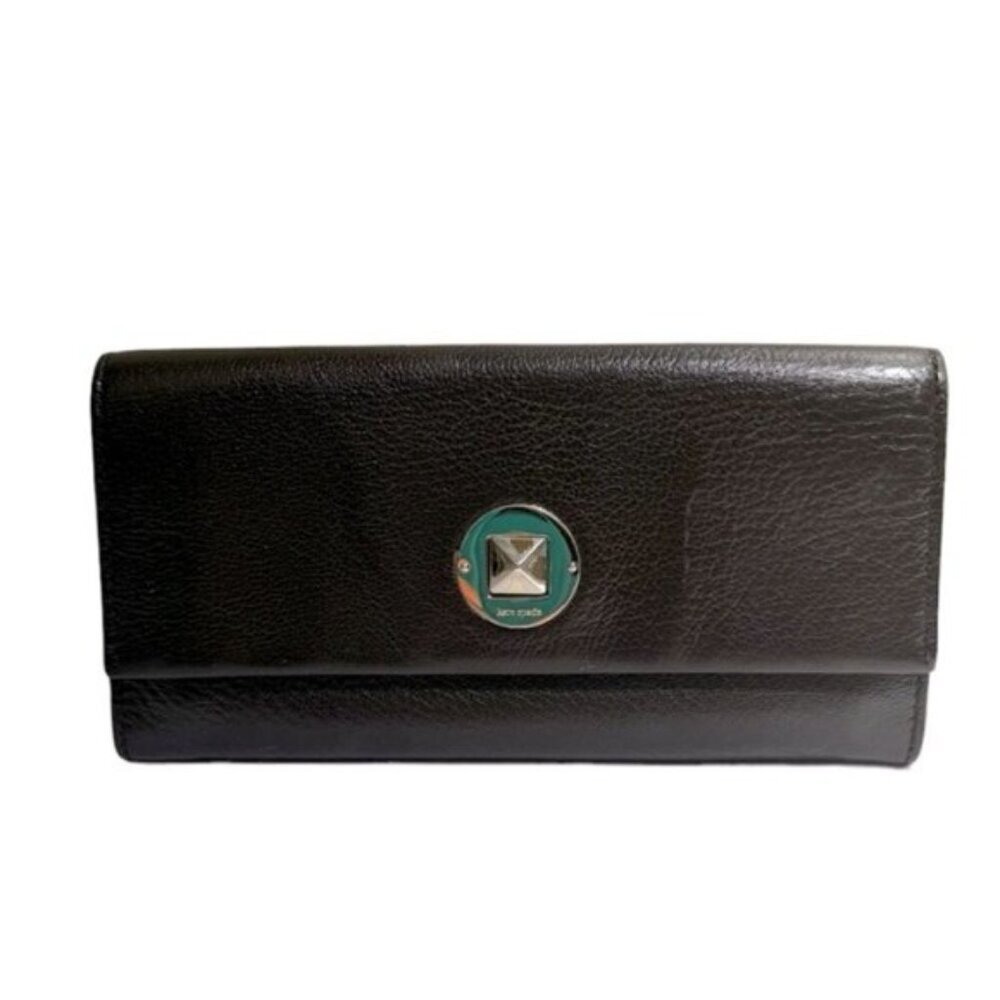 Kate Spade Keira Newbury Lane Pebble Leather Wallet Turn Lock Clutch Bagโ Brown